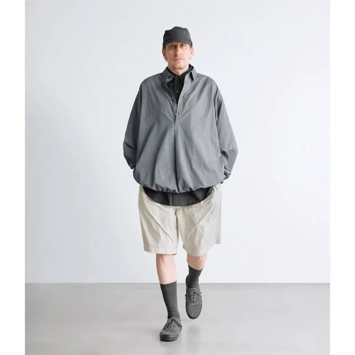 Fine Wool Heather Oversized S/S B.D. Shirt