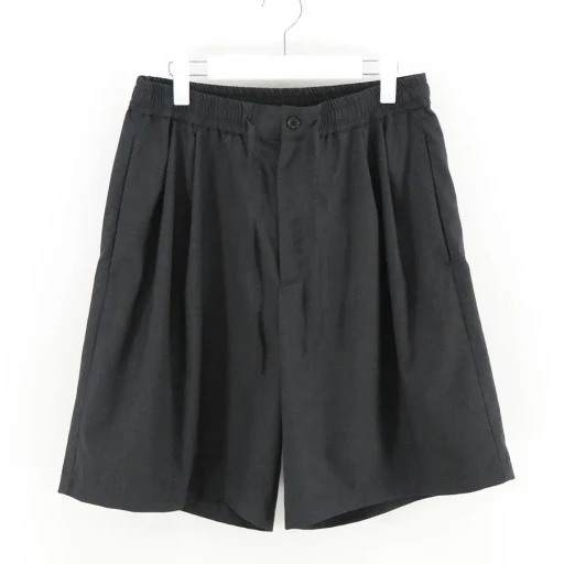 Fine Wool Heather Drawstring Track Shorts