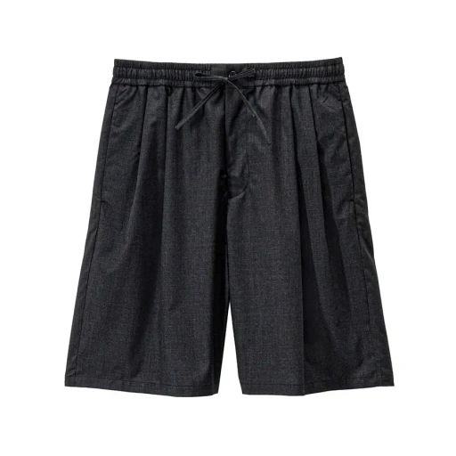 Fine Wool Heather Drawstring Track Shorts