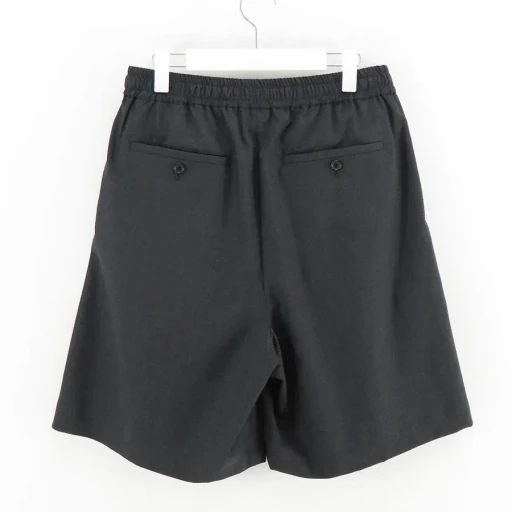 Fine Wool Heather Drawstring Track Shorts
