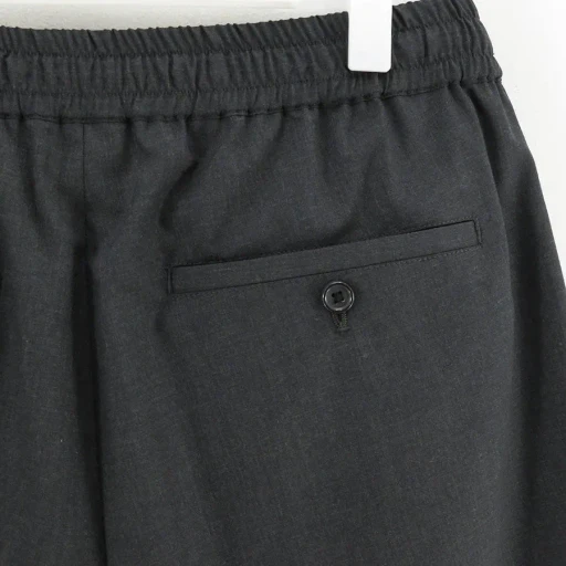 Fine Wool Heather Drawstring Track Shorts