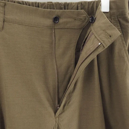 Cotton Wool Poplin Oversized Slacks