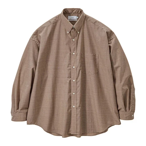 Fine Wool Heather Oversized L/S B.D. Shirt