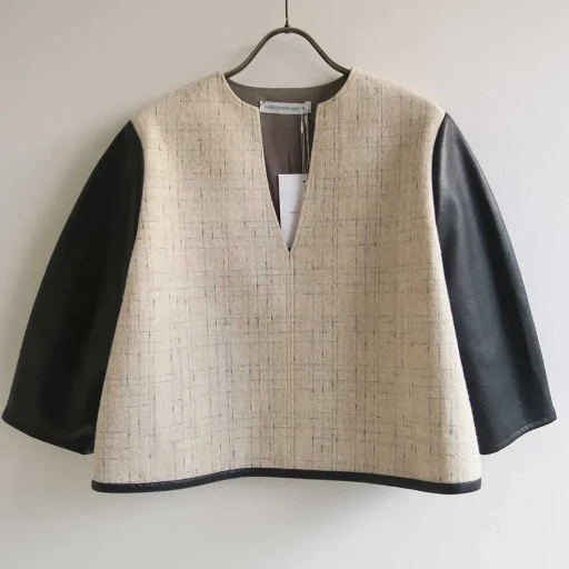 Kasuri Knot Slub Tweed Blouse