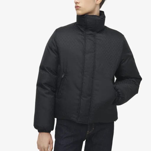 Skull Jacquard Puffer Jacket