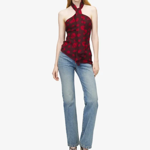 Skull Print Halterneck Top