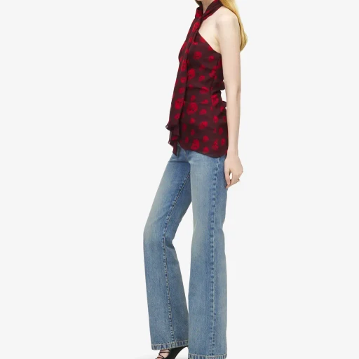 Skull Print Halterneck Top