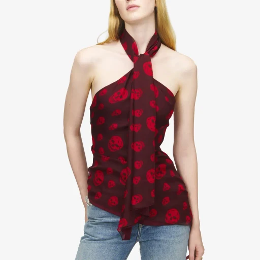 Skull Print Halterneck Top