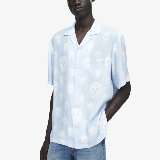 Skull Print Hawaiian Shirt