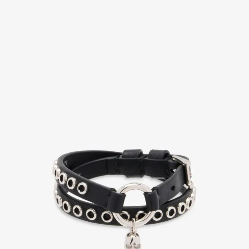 Skull Ring Double Wrap Bracelet
