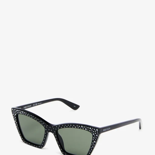 Spike Geometric Cat-Eye Sunglasses With Crystals