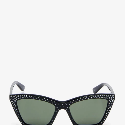 Spike Geometric Cat-Eye Sunglasses With Crystals