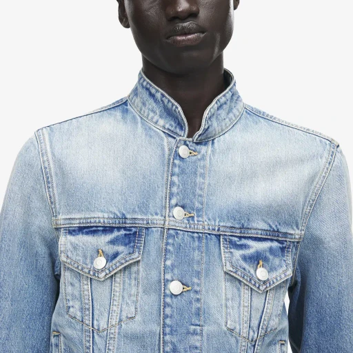 Stand Collar Denim Jacket