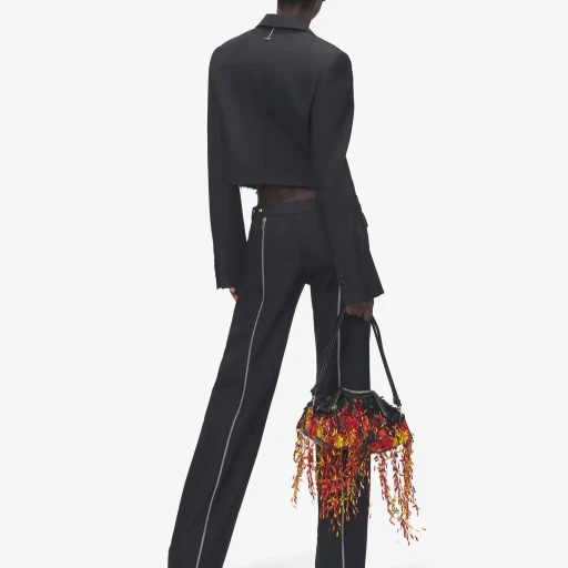 Straight Leg Trousers With Zip