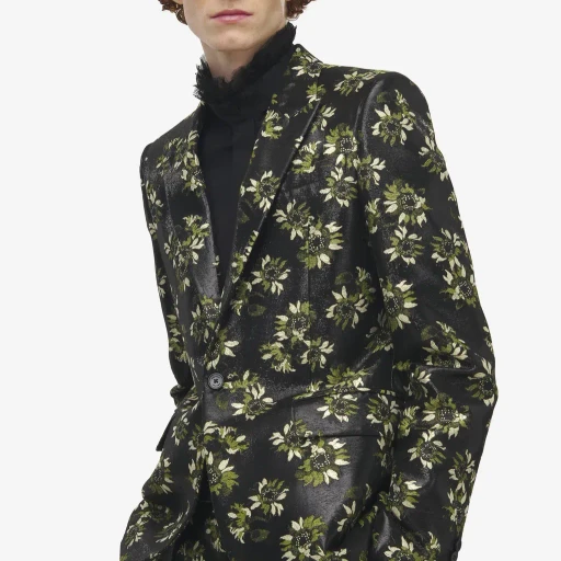 Sunflower Jacquard Single-Breasted Jacket