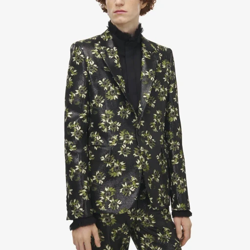 Sunflower Jacquard Single-Breasted Jacket