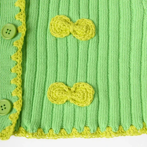 Ribbon Cropped Knit Cardigan
