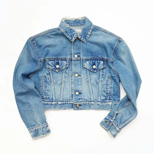 Damage Denim Padded Shoulder Jacket