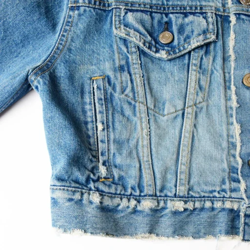 Damage Denim Padded Shoulder Jacket