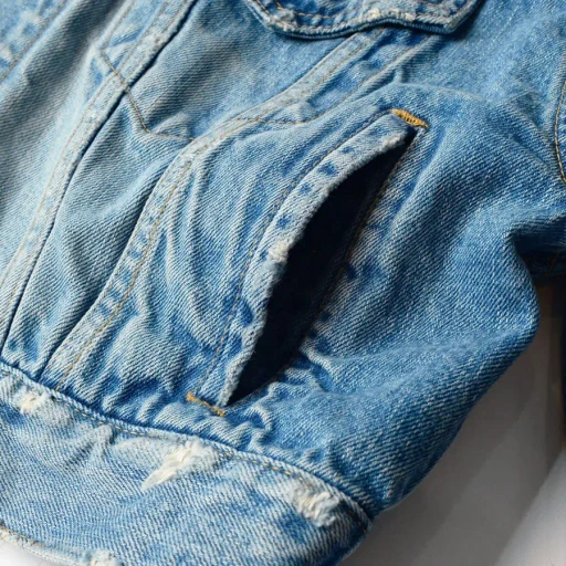 Damage Denim Padded Shoulder Jacket