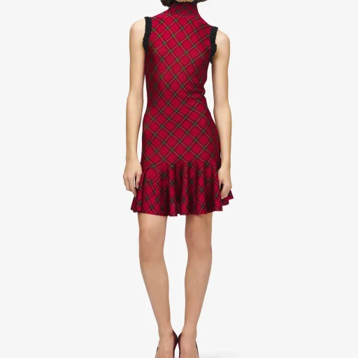 Tartan Jacquard Mini Dress