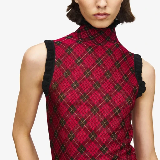 Tartan Jacquard Mini Dress