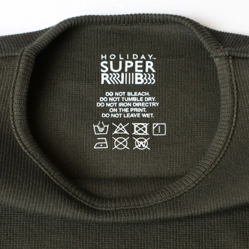 Super Rib Padded Shoulder Lace Crew-Neck L/S Tops