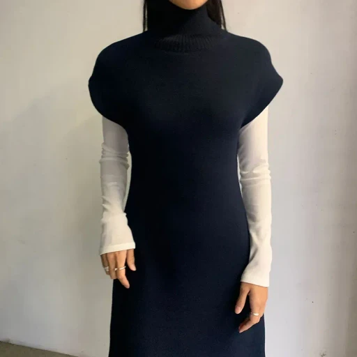 Wool Turtle Knit Dress