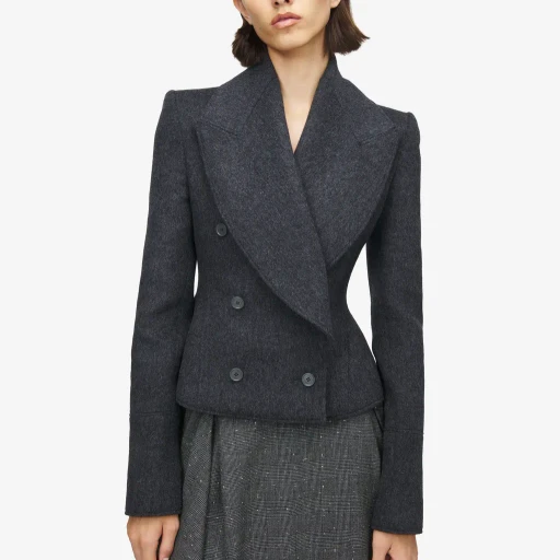 Wool Felt Double-Breasted Coat