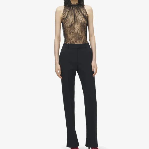 Wool Silk Tailored Trousers