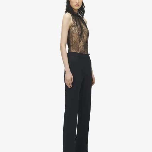 Wool Silk Tailored Trousers