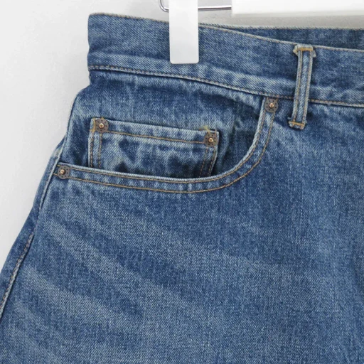 3D Cutting Half Denim Pants
