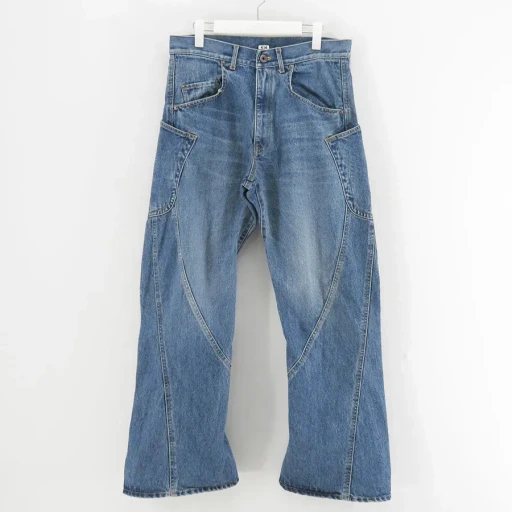 3D Cutting Denim Pants