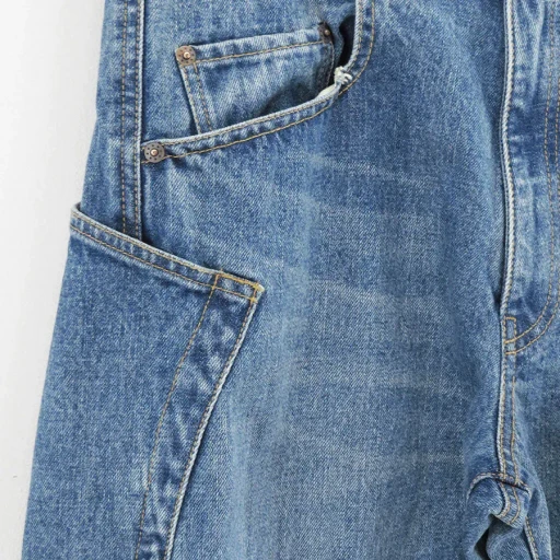 3D Cutting Denim Pants