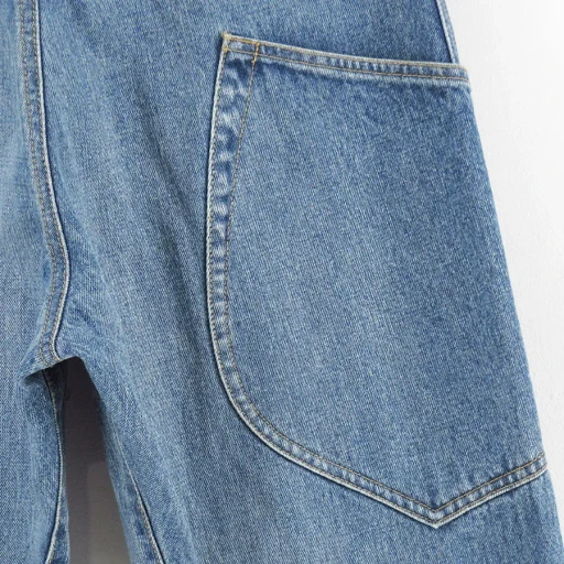 3D Cutting Denim Pants