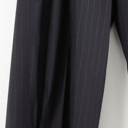 Pleated Stripe Summer Wool Pants