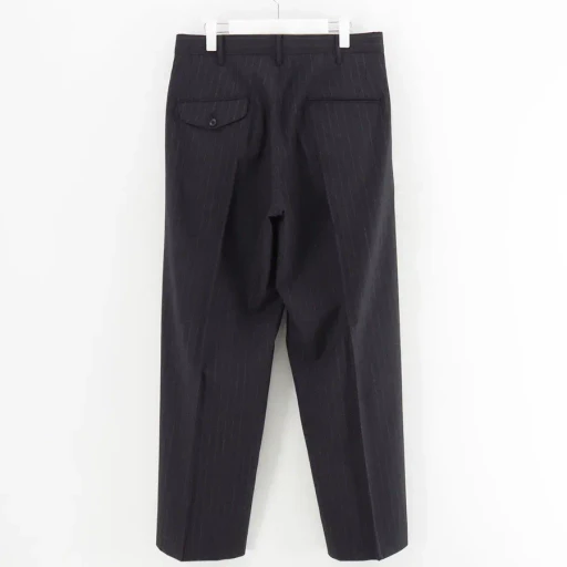 Pleated Stripe Summer Wool Pants