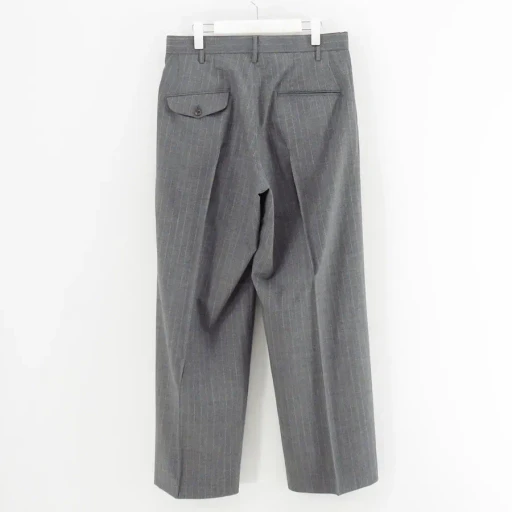 Pleated Stripe Summer Wool Pants