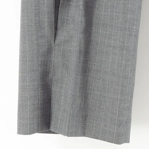 Pleated Stripe Summer Wool Pants