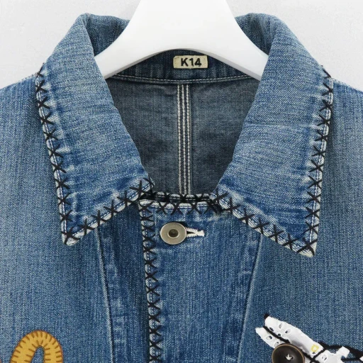 Hand-Embroidered Denim Coverall