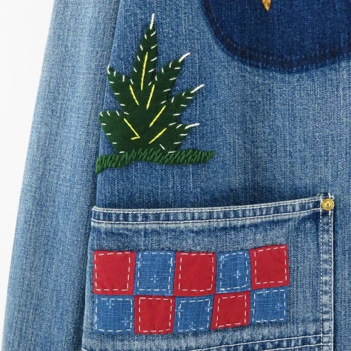 Hand-Embroidered Denim Coverall