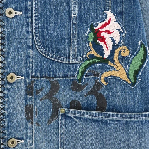 Hand-Embroidered Denim Coverall