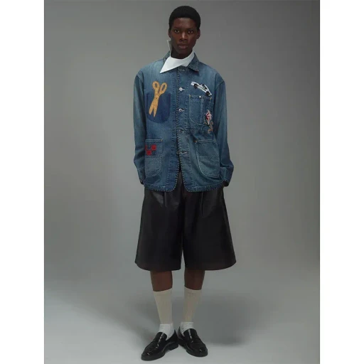 Hand-Embroidered Denim Coverall