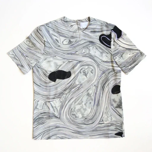 Marble Print Jersey Short Sleeve Top