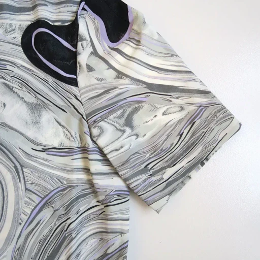 Marble Print Jersey Short Sleeve Top