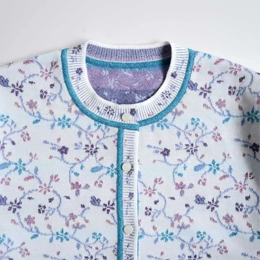 Floral Motif Glitter Knit Cardigan