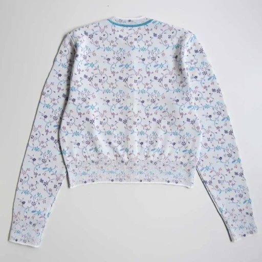 Floral Motif Glitter Knit Cardigan