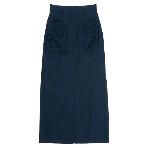 Cording Embroidery Detailed I-Line Skirt