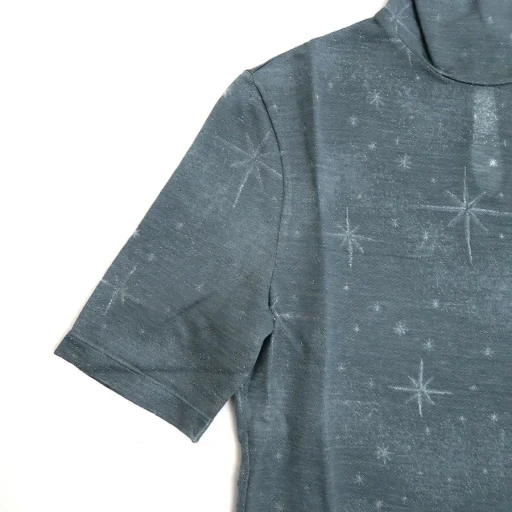Starry Jersey Short Sleeve Sheer Top