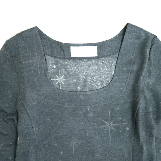 Starry Jersey Square Neck Sheer Top
